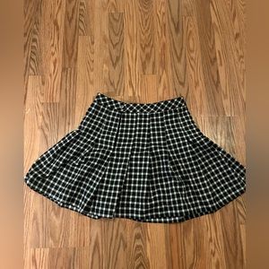 Black, white and grey plaid skirt